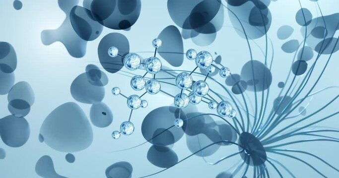 Glucosamine rotating molecular 3d structure ball-and-stick model, looped video monosaccharides
