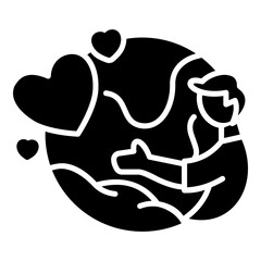 Earth day glyph icon