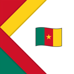 Cameroon Flag Abstract Background Design Template. Cameroon Independence Day Banner Social Media Post. Cameroon Illustration