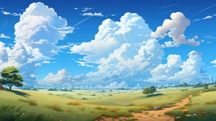 Empty Sky Surface, Background Banner HD, Illustrations , Cartoon style