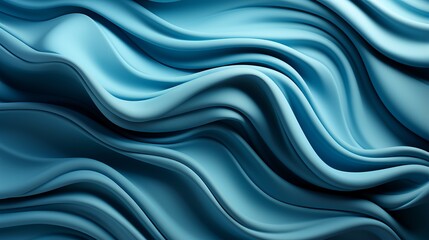 Obraz premium An ethereal sea of cerulean hues, rippling with hypnotic curves and casting a mysterious shadow