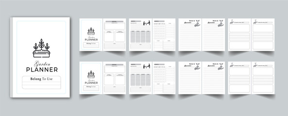 Garden Planner Log Book Design Template With Cover Page Layout Design plan