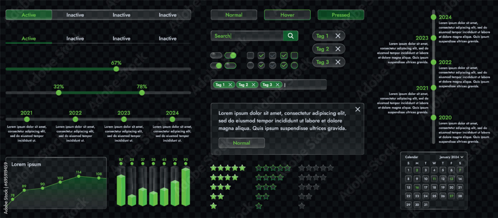 Poster the picture shows a modern interface for a website or mobile application. design elements include bu