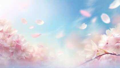 Fototapeta na wymiar 青空に舞う桜の花びら