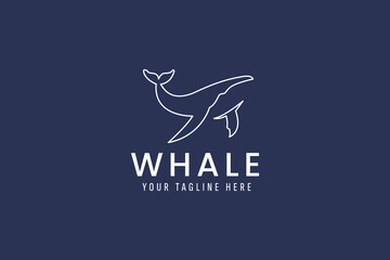 whale logo vector icon illustration - obrazy, fototapety, plakaty