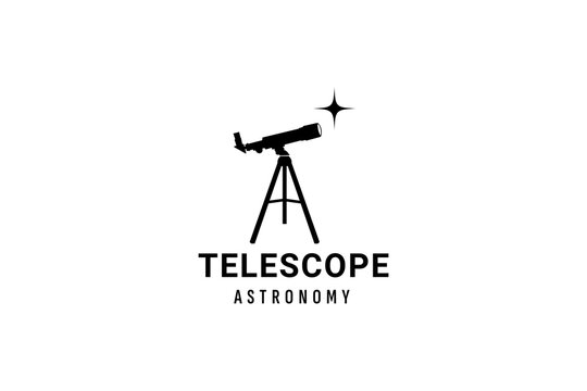 telescope logo vector icon illustration