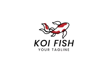 Fotobehang koi fish logo vector icon illustration © Dyn Studio