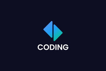 coding logo vector icon illustration