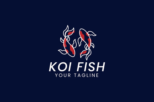koi fish logo vector icon illustration