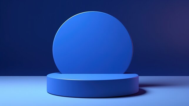 Podium and abstract background. Round stand. Platform for your design. 3D image, generative ai