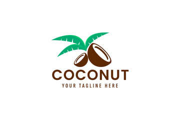 Obraz premium coconut logo vector icon illustration