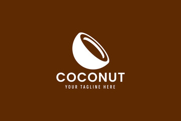 coconut logo vector icon illustration - obrazy, fototapety, plakaty