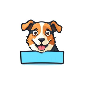 Dog on a white background. Logo. Free space for the name