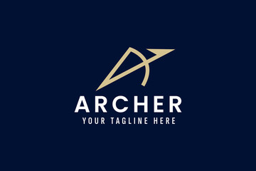 archer logo vector icon illustration - obrazy, fototapety, plakaty