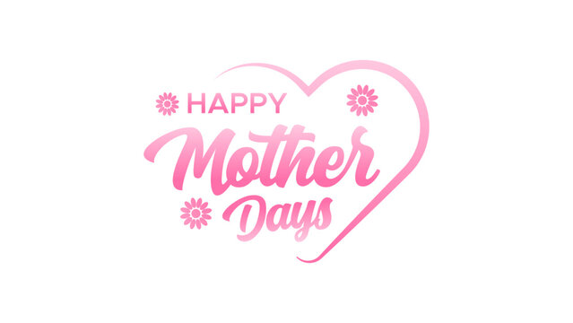 Happy Mother Days Text Typography background abstrac logo design icon element vector