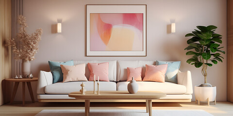 modern living room with sofa.AI Generative 