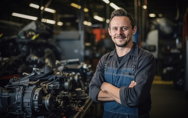 Male auto mechanic at workshop