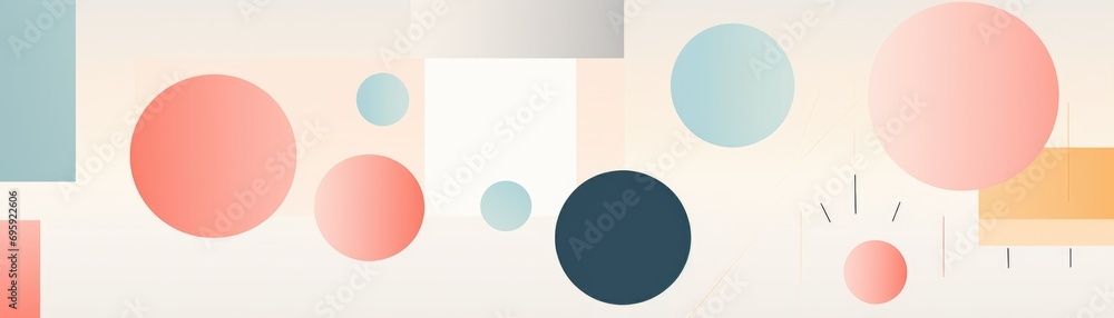 Poster banner of graphic design with simple geometric shapes. generative ai