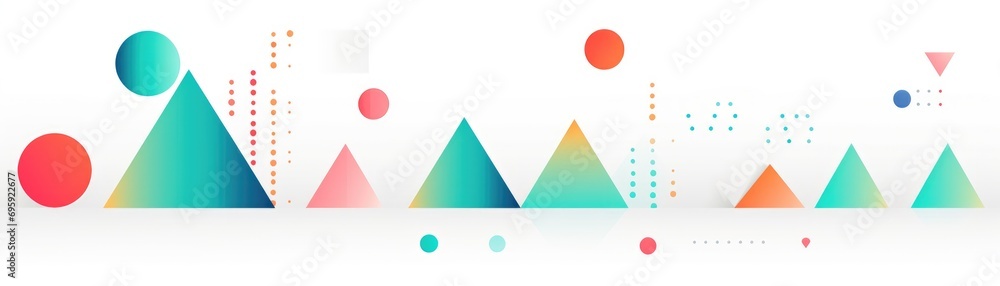 Poster banner of graphic design with simple geometric shapes. generative ai