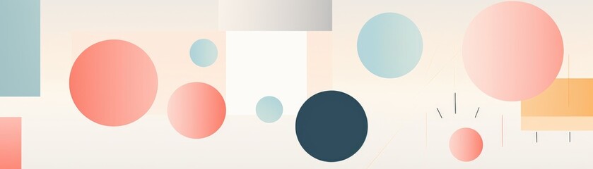 banner of graphic design with simple geometric shapes. Generative AI