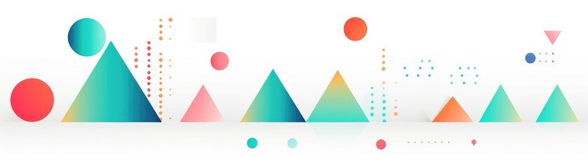 Obraz premium banner of graphic design with simple geometric shapes. Generative AI