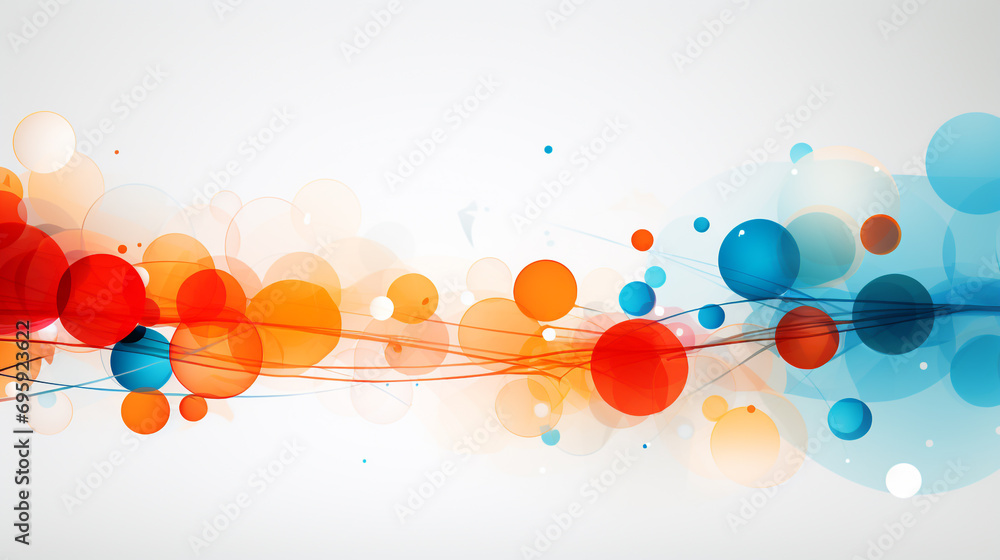 Poster illustration of an abstract background presentation with a blend of circles and transparent elements
