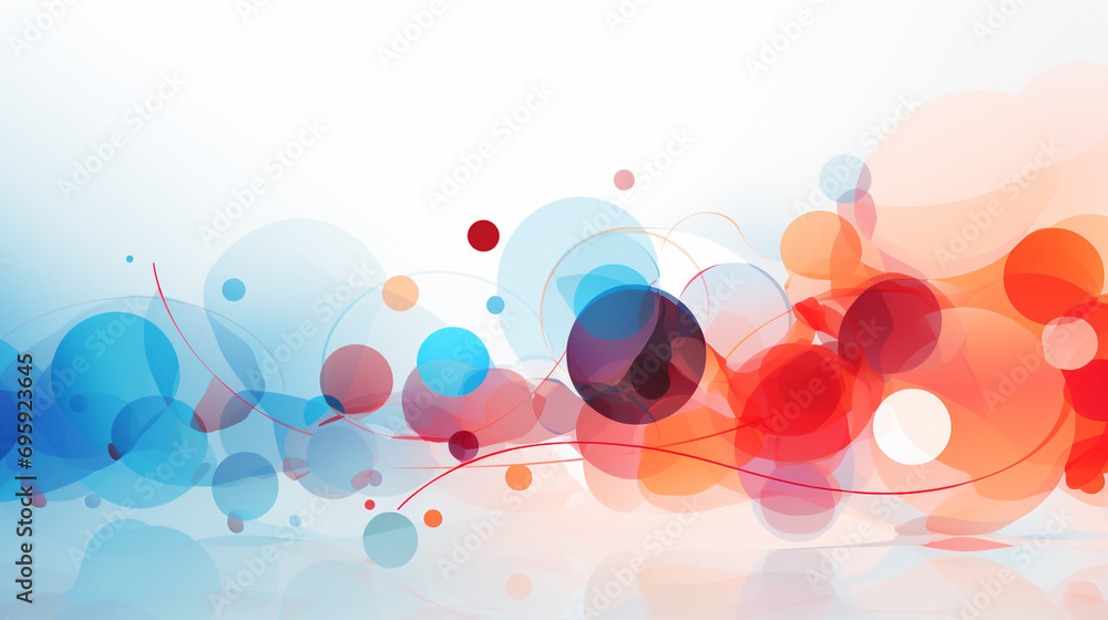 Poster illustration of an abstract background presentation with a blend of circles and transparent elements