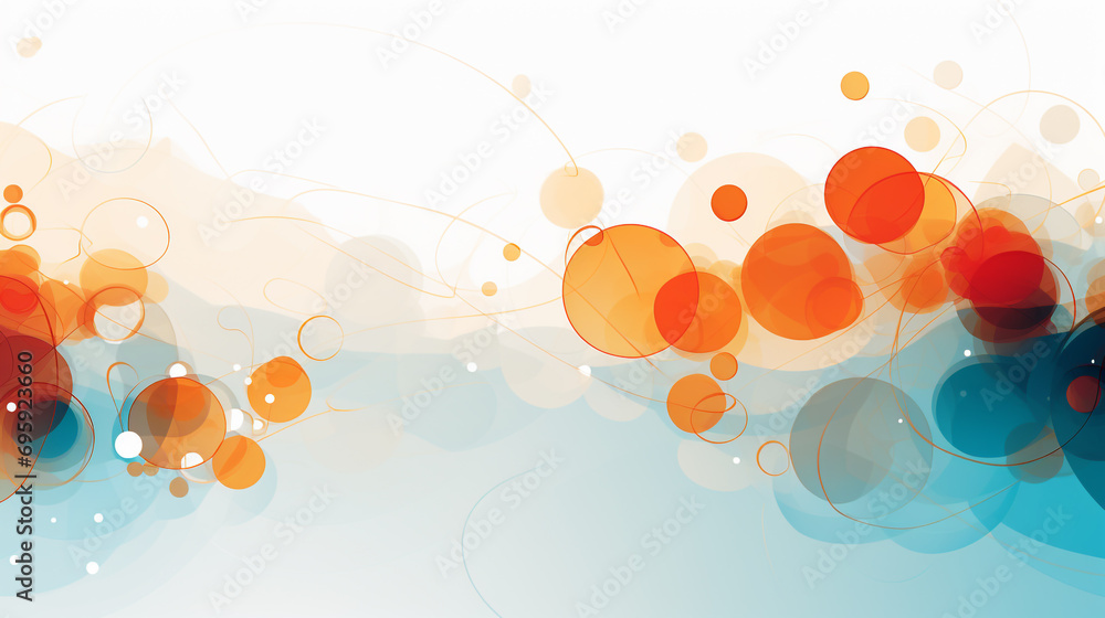 Poster illustration of an abstract background presentation with a blend of circles and transparent elements