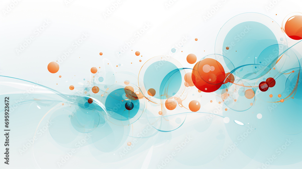 Poster illustration of an abstract background presentation with a blend of circles and transparent elements