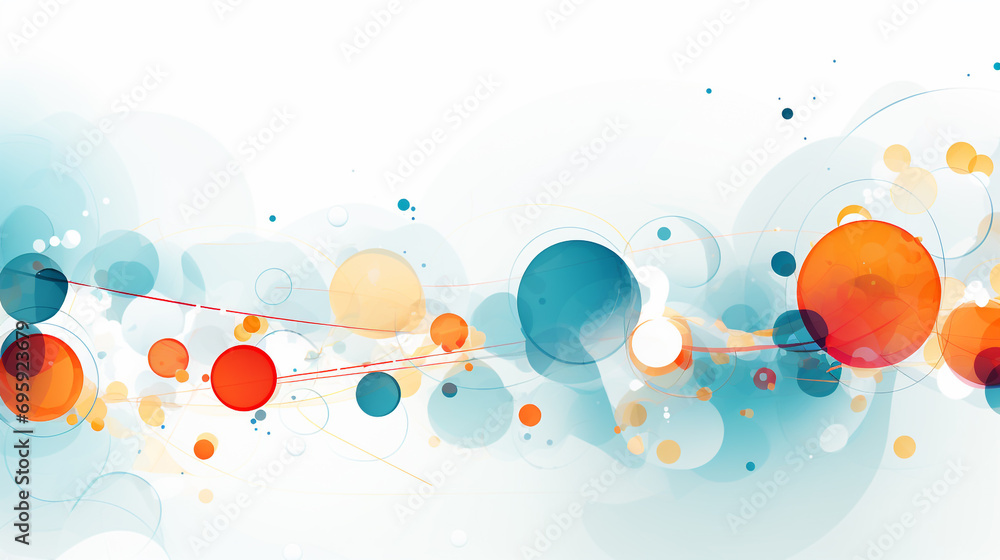 Poster illustration of an abstract background presentation with a blend of circles and transparent elements