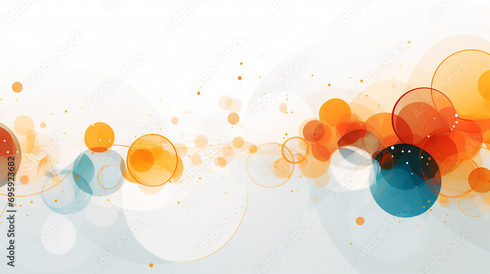 Poster illustration of an abstract background presentation with a blend of circles and transparent elements