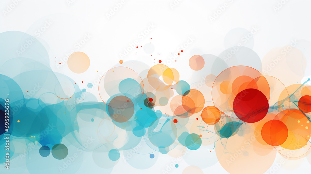 Poster illustration of an abstract background presentation with a blend of circles and transparent elements