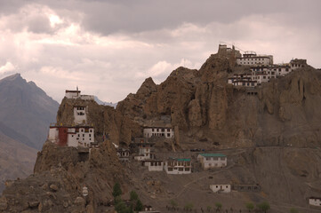 Fototapeta na wymiar ruins of Dhankar Monastery - Spiti Valley, Himachal Pradesh, India