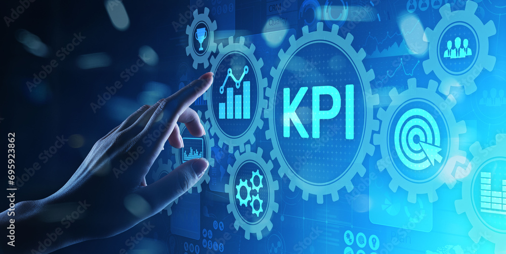 Poster kpi - key performance indicator. business and industrial analysis. internet and technology concept o