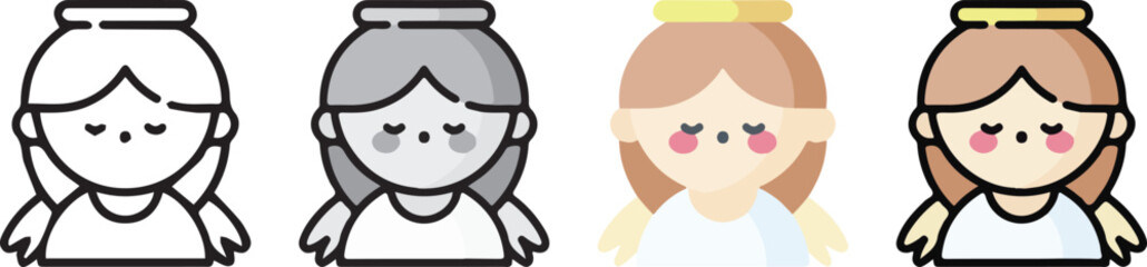 cute icon with 4 different styles.