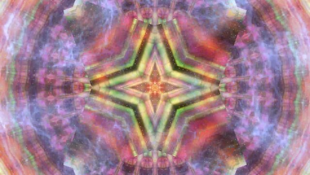 Abstract luminous geometric kaleidoscope 