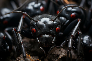 Fototapeta premium Close-up photo of a black ant.