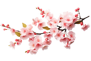 Beautiful sakura flowers isolated on white - obrazy, fototapety, plakaty
