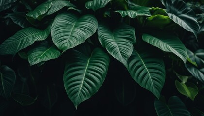 Leaves of a plant with large green leaves
