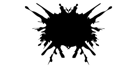 Abstract grunge brushstroke, hand drawn black sticker background