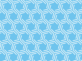 The geometric pattern with lines. Seamless vector background. White and blue texture. Graphic modern pattern. Simple lattice graphic design