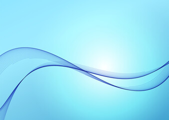青の細いウェーブライン背景