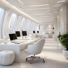 modern office interior with armchair