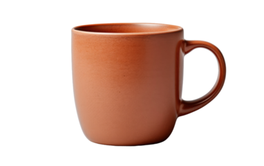 Modern Attractive Clay Coffee Mug On a White or Clear Surface PNG Transparent Background.