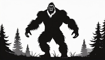 Fototapeta premium silhouette of a big foot in a wood