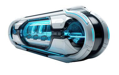 Obraz premium Futuristic Horizon Hyperloop Pod with High-Tech Charm On a White or Clear Surface PNG Transparent Background.