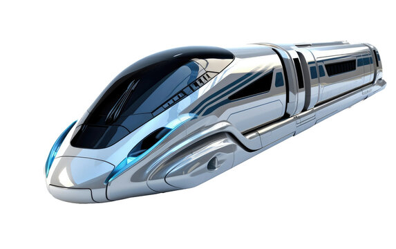 High-Tech Hyperloop Pod Unveiled On a White or Clear Surface PNG Transparent Background.