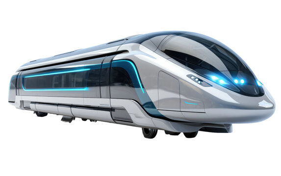 High-Speed Hyperloop Pod Showcase On a White or Clear Surface PNG Transparent Background.