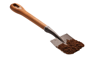 Heavy-Duty Garden Mattock in Action On a White or Clear Surface PNG Transparent Background.