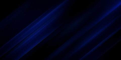 Blue speed lines on black background. Abstract lights horizontal motion. Stripes fire. Illustration for web design banner or print